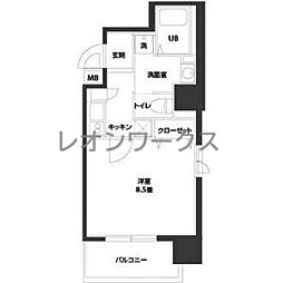 ルクレ西長堀 1Kの間取図画像