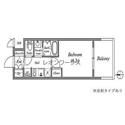 エステムコート難波7ビヨンド 1Kの間取図画像