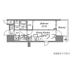 エステムコート難波7ビヨンド 1DKの間取図画像