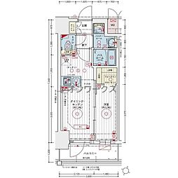 エステムコート新大阪17ベイス 1DKの間取図画像