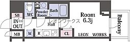 アドバンス大阪メルディア 1Kの間取図画像