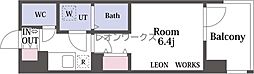 アーバンパーク御幣島 1Kの間取図画像