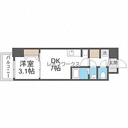 スペーシア日本橋東 1DKの間取図画像