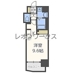 アクアプレイス南堀江 1Kの間取図画像