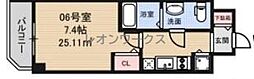 S-レジデンス北浜 1Kの間取図画像