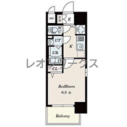 エスリードレジデンス大阪福島 1Kの間取図画像