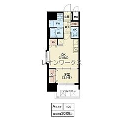 スプランディッド十三本町 1DKの間取図画像
