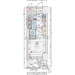 エステムコート新大阪17ベイス 1Kの間取図画像