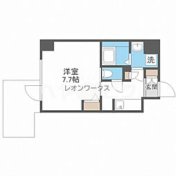 ラドゥセール江坂2 1Kの間取図画像