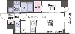 ミラージュパレス大阪ドームプロスパー 1LDKの間取図画像
