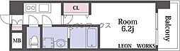 エスリードレジデンス大阪難波 1Kの間取図画像
