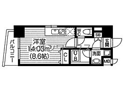 S-RESIDENCEフクシマLuxe 1Kの間取図画像