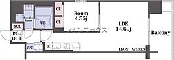 レオングラン本町橋 1LDKの間取図画像