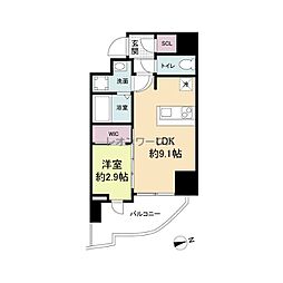 セレニテ難波プリエ 1LDKの間取図画像