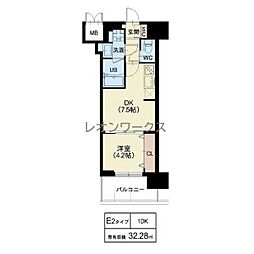 スプランディッド難波3 1DKの間取図画像
