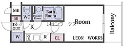エスリード新大阪グランゲートNORTH 1Kの間取図画像
