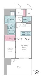J.GRANCourt京町堀 1LDKの間取図画像