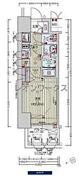 プレサンス大阪ドームシティクロスティ 1Kの間取図画像