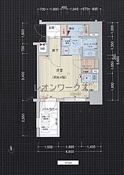 プレサンス難波南アーバニッシュ 1Kの間取図画像