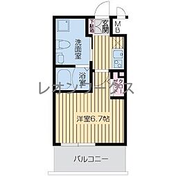 レジディア谷町 1Kの間取図画像