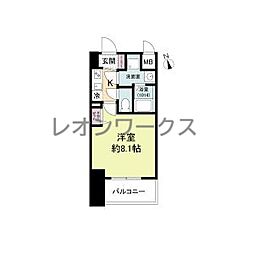 ディームス江坂 1Kの間取図画像