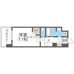 ミラージュパレス難波幸町 1Kの間取図画像