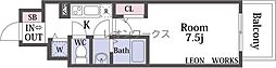 エスリード谷町4丁目 1Kの間取図画像