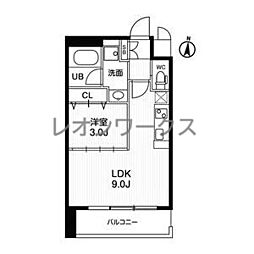 アーバンフラッツ西中島 1LDKの間取図画像