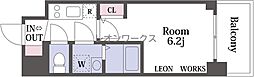 エスリードレジデンス ザ・グラン大阪福島クラス 1Kの間取図画像