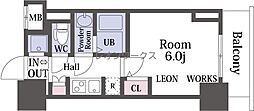 S-RESIDENCE南堀江 1Kの間取図画像