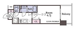 レオンコンフォート都島 1Kの間取図画像