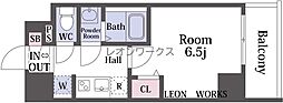 ArtizA瓦屋町II 1Kの間取図画像