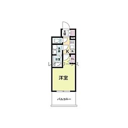レジュールアッシュ桜宮リバーコート 1Kの間取図画像