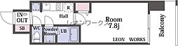 Alivis浪速東SoL TERRACE 1Kの間取図画像