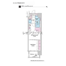 コンフォリア阿波座 1DKの間取図画像