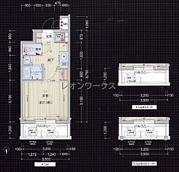 プレサンス難波南アーバニッシュ 1Kの間取図画像