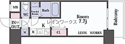 アドバンス江坂ラシュレ 1Kの間取図画像