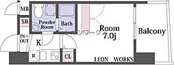 セレニテ阿波座ミラク 1Kの間取図画像