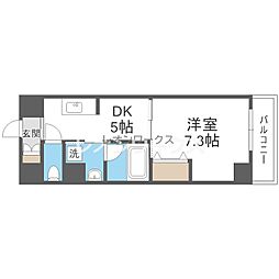 ボヌール梅田 1DKの間取図画像