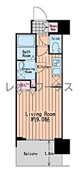 S-cute梅田中崎町 1Kの間取図画像