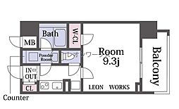 セイワパレス京町堀 1Kの間取図画像