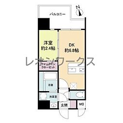 セレニテ難波ミラク弐番館 1DKの間取図画像