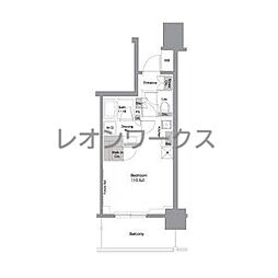 ザパークハビオ堂島 1Kの間取図画像