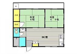 小島第二ハイツ 2DKの間取図画像