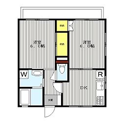 新横浜ガーデンヒル 2DKの間取図画像