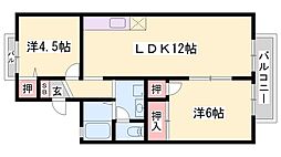 ハートランドB棟 2LDKの間取図画像
