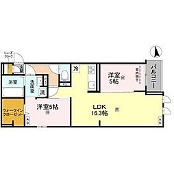 マーレ・カルモ 2LDKの間取図画像