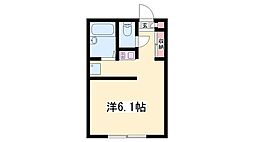 MISTRAL西庄 1Kの間取図画像