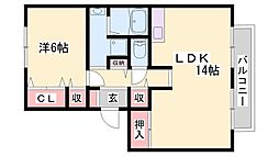 フレマリール双葉 1LDKの間取図画像