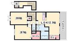 アリエッタ 2LDKの間取図画像